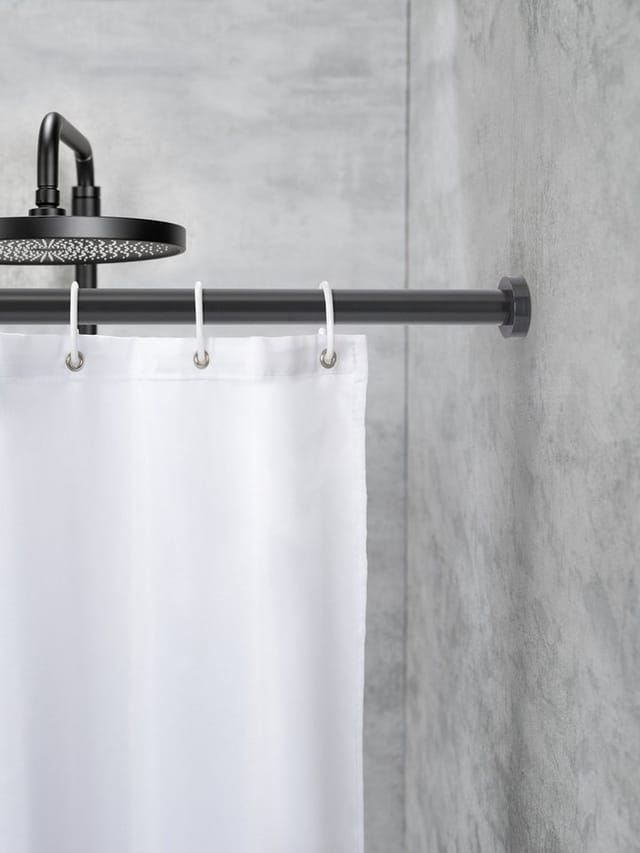 Schöner Wohnen Teleskop-Duschvorhangstange Obleon 70 - 115 cm Schwarz