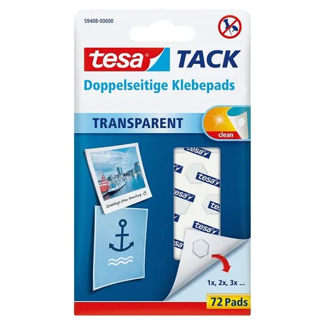 Tesa Tack Doppelseitige Klebepads 72 Stück