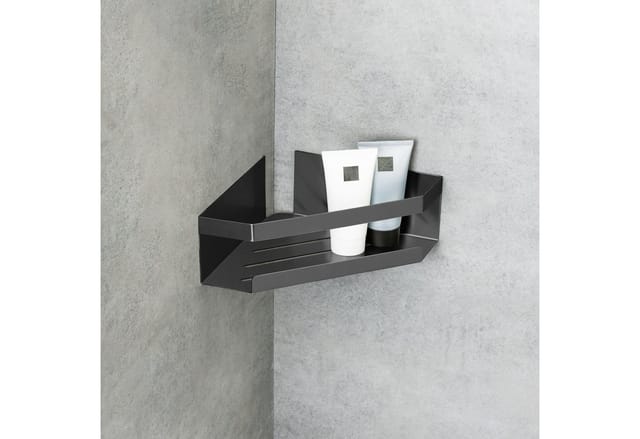 Schöner Wohnen Eckablage Meleto Gun-Metal Grey aus Edelstahl