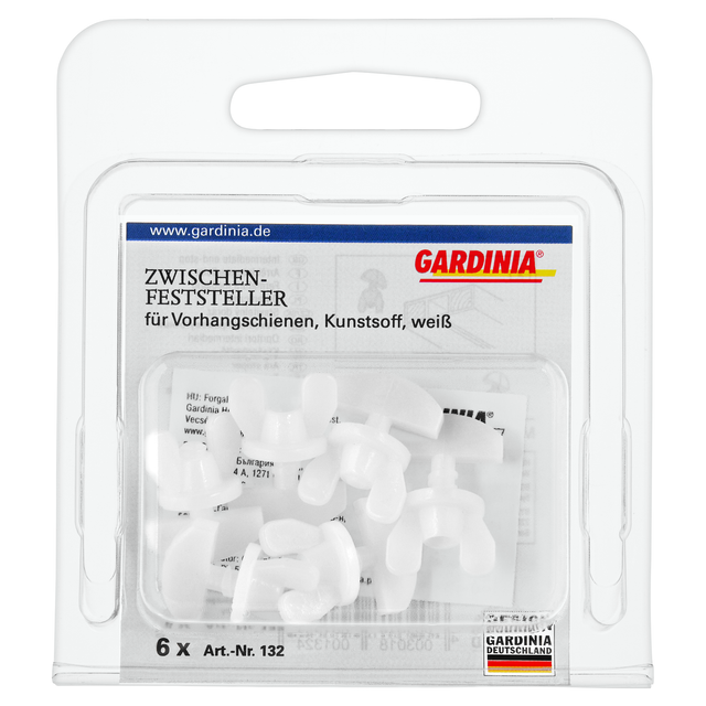 Gardinia Zwischenfeststeller Weiß 6-er Pack