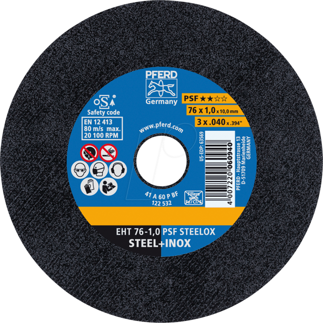 Pferd Trennscheiben PSF EHT Steelox 76 mm x 1 mm