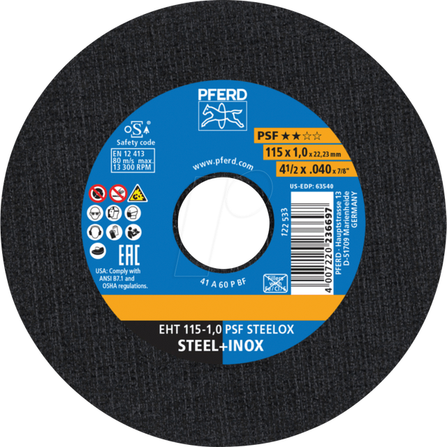 Pferd Trennscheiben PSF EHT Steelox 115 mm x 1 mm