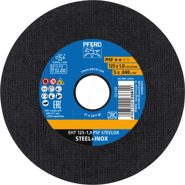 Pferd Trennscheiben PSF EHT Steelox 125 mm x 1 mm