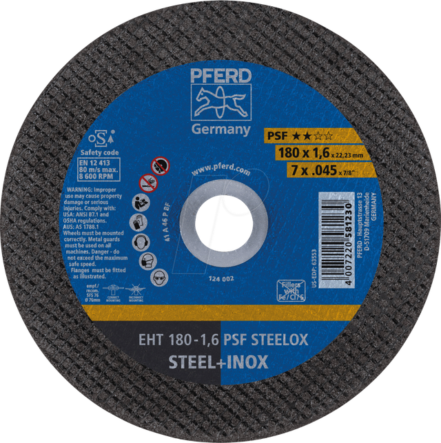 Pferd Trennscheiben PSF EHT Steelox 180 mm x 1,6 mm