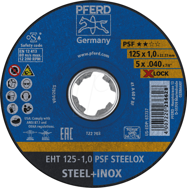 Pferd Trennscheiben PSF EHT Steelox und X-Lock 125 mm x 1 mm