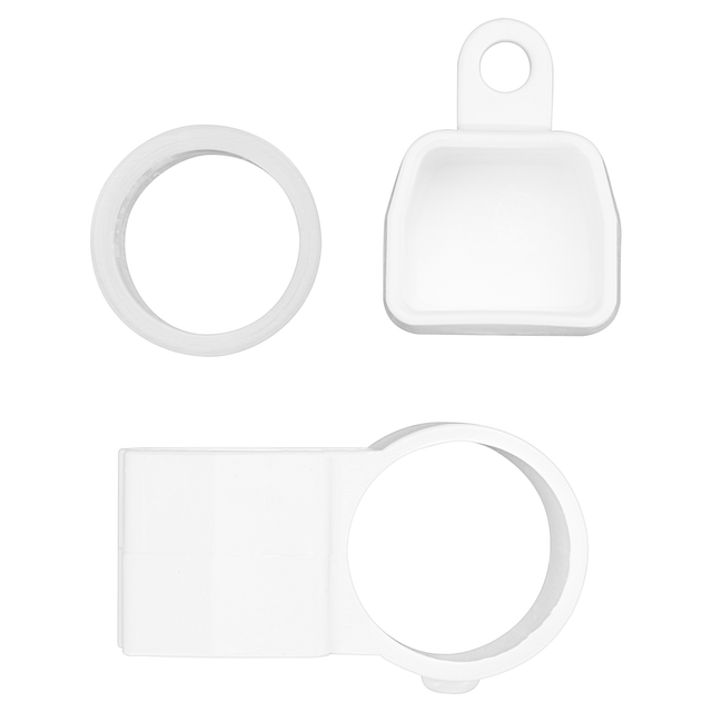 Gardinia U-Halter mit Endkappen Weiß 2-er Pack