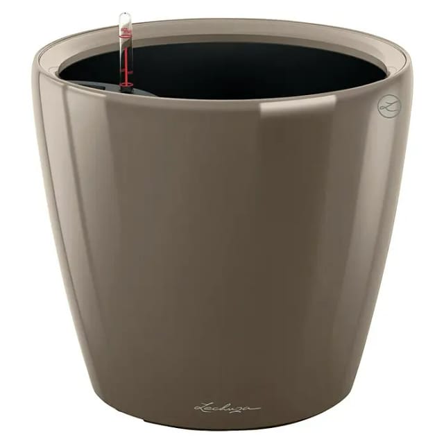 Lechuza® Pflanzgefäß Classico Premium LS Ø 22 cm x 21 cm Taupe hochglanz