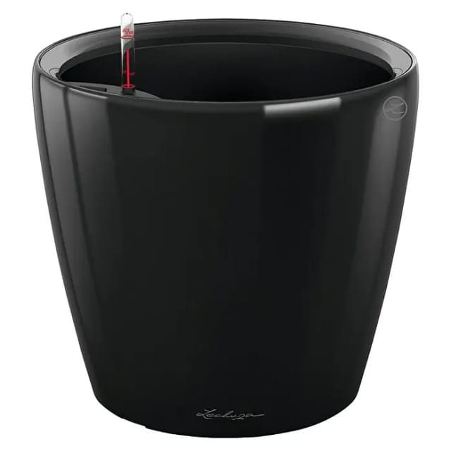 Lechuza® Pflanzgefäß Classico Premium LS Ø 28 cm x 26 cm Schwarz hochglanz
