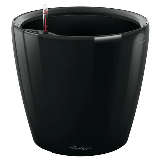 Lechuza® Pflanzgefäß Classico Premium LS Ø 50 cm x 47 cm Schwarz hochglanz