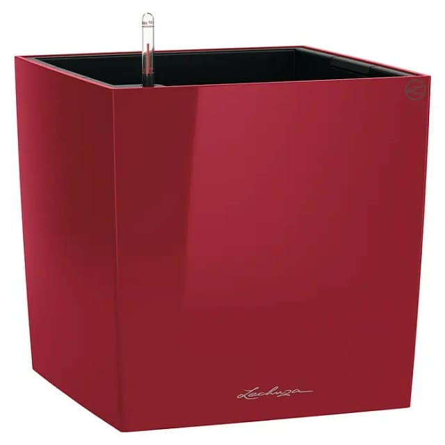 Lechuza® Pflanzgefäß Cube Premium 40 cm x 40 cm Scarlet Rot hochglanz
