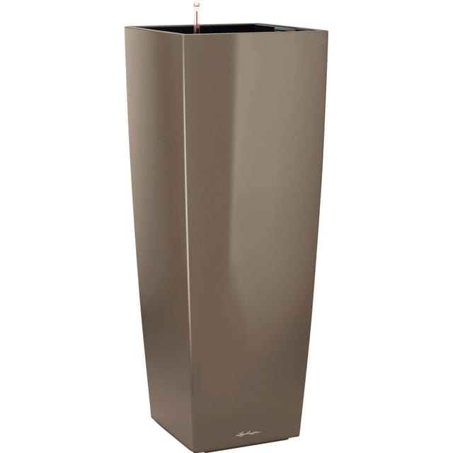 Lechuza® Pflanzgefäß Cubico Alto Premium 40 cm x 40 cm Taupe hochglanz