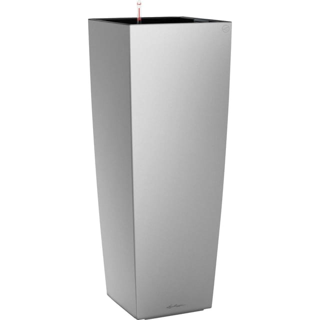 Lechuza® Pflanzgefäß Cubico Alto Premium 40 cm x 40 cm Silber metallic