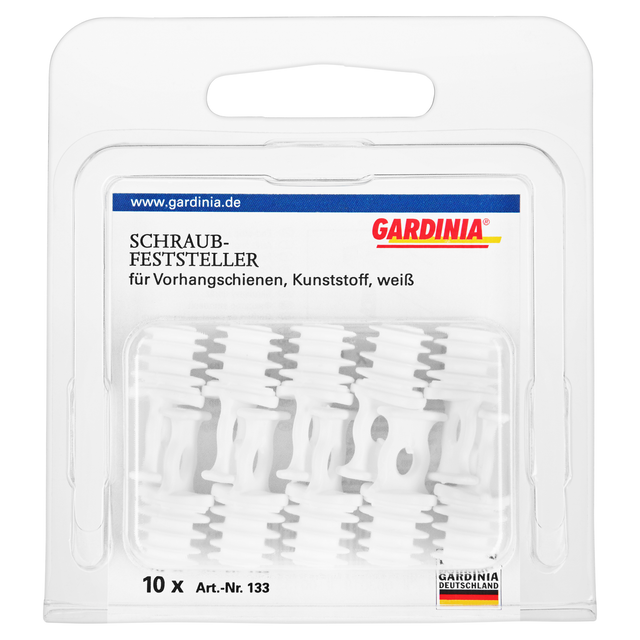 Gardinia Endfeststeller Weiß 10-er Pack