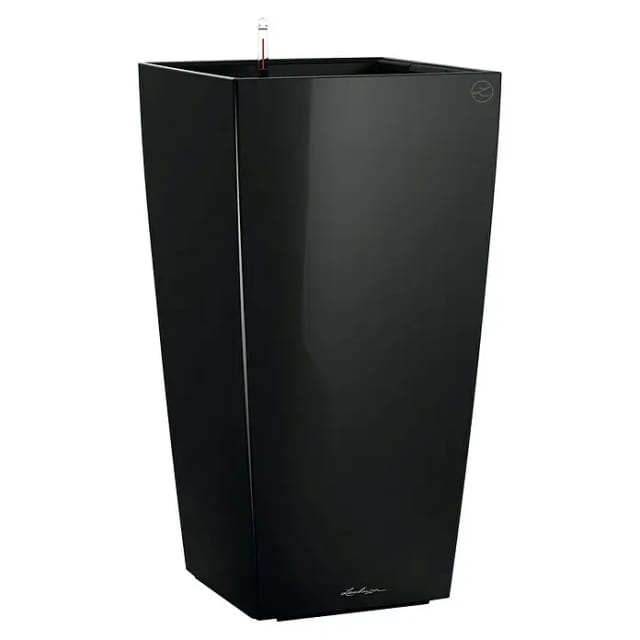 Lechuza® Pflanzgefäß Cubico Premium 50 cm x 50 cm Schwarz hochglanz