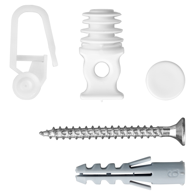 Gardinia Zubehör-Set Vorhangschiene 2-läufig Weiß