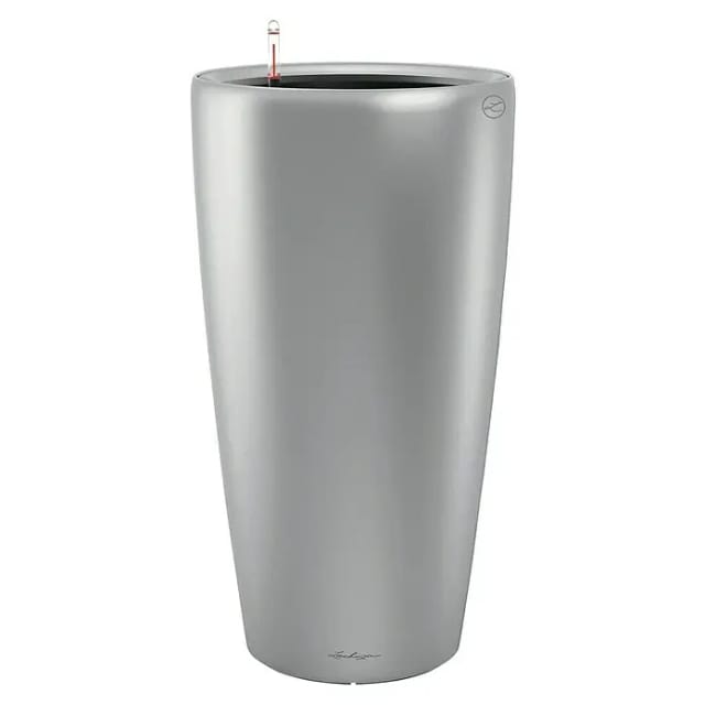 Lechuza® Pflanzgefäß Rondo Premium Ø 40 cm x 75 cm Silber metallic