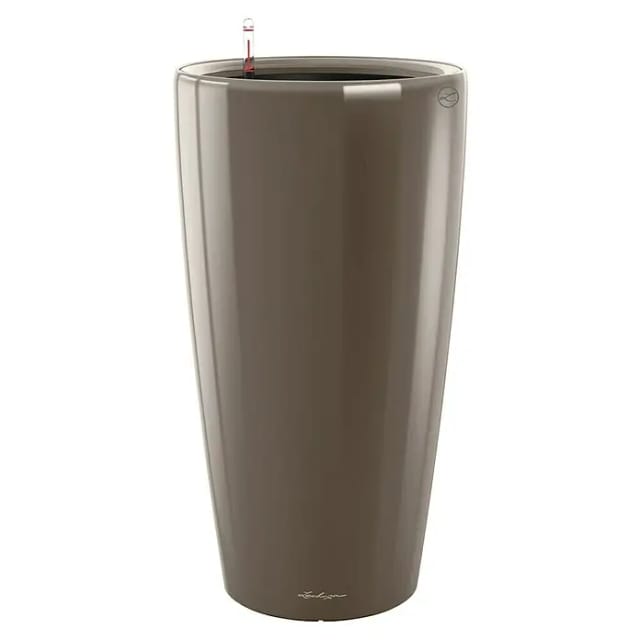 Lechuza® Pflanzgefäß Rondo Premium Ø 40 cm x 75 cm Taupe hochglanz