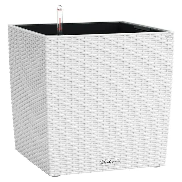 Lechuza® Pflanzgefäß Cube Cottage 30 cm x 30 cm x 30 cm Weiß