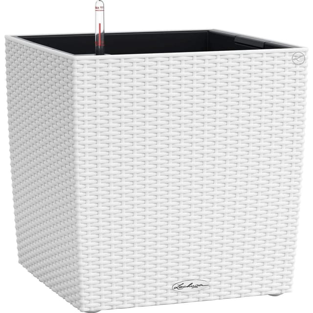 Lechuza® Pflanzgefäß Cube Cottage 50 cm x 50 cm x 50 cm Weiß