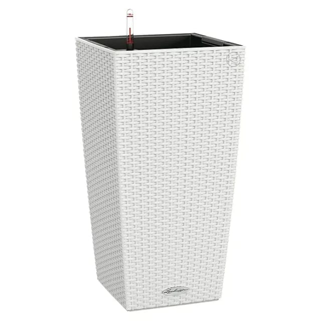 Lechuza® Pflanzgefäß Cubico Cottage 30 cm x 30 cm x 56 cm Weiß