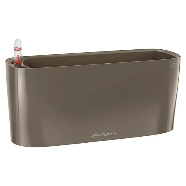Lechuza® Pflanzgefäß Delta 10 Taupe hochglanz 30 cm x 11 cm