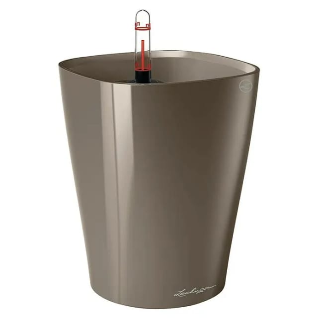 Lechuza® Pflanzgefäß Deltini Taupe hochglanz Ø 14 cm