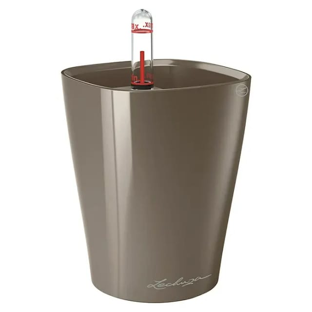 Lechuza® Pflanzgefäß Mini-Deltini Taupe hochglanz Ø 10 cm