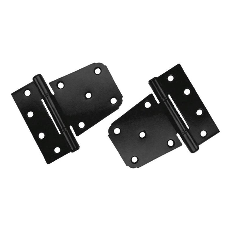 Bravix 2er-pack Hochleistungs-türscharniere, Schwarze Kohlenstoffstahlscharniere, Flache Türscharniere Für Gartenhaus, Scheune, Holzzaun (schrauben Inklusive) (schwarz)