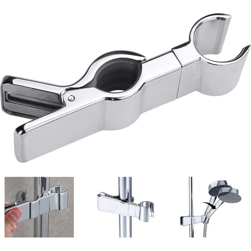 Bravix Duschkopfhalterung Mit Hebemechanismus Aus Zinklegierung, Austauschbare Handbrausehalterung 20-29 Mm, Verstellbare Duschkopfhalterung Aus Chrom Für Badewanne Und Badezimmer (silber)