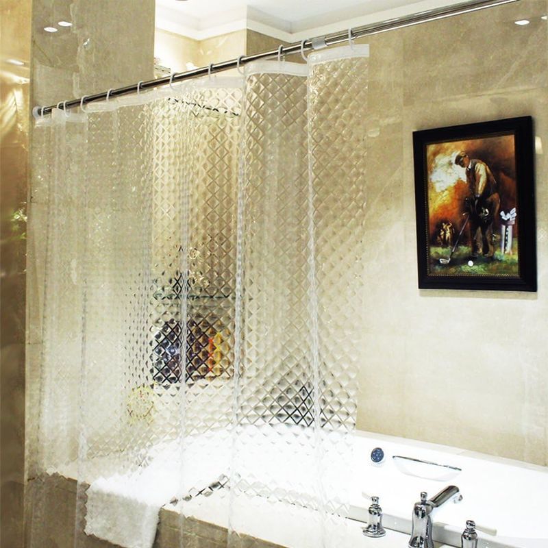 Bravix Eva Duschvorhang Mit 3d-effekt, 180 X 180 Cm, Halbtransparent, Wasserdicht, Schimmelresistent, Für Dusche Oder Badewanne.