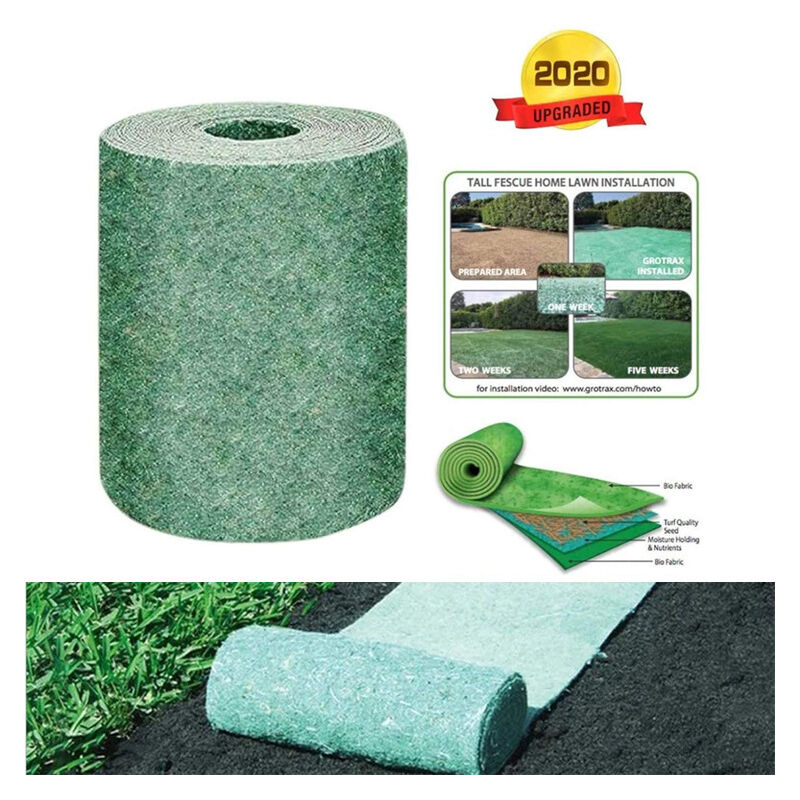 10 Fuß Rolle Rasensamenmatte, Biologisch Abbaubare Rasenanbaumatte, Rasensamenmatte, Gartendünger, Picknick-garten-rasenpflanzmatte (3×0,2 M)