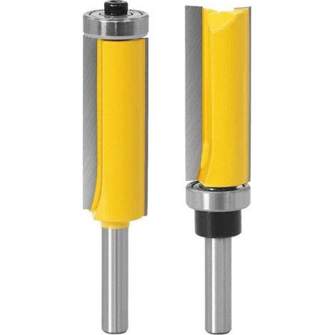 Shining House 8-mm-schaft-holzfräser-set, 2-teiliger Gerader Bündigfräser Mit Kugellager, Kopierfräser Mit Oberem Kugellager + Kopierfräser Mit Unterem Kugellager