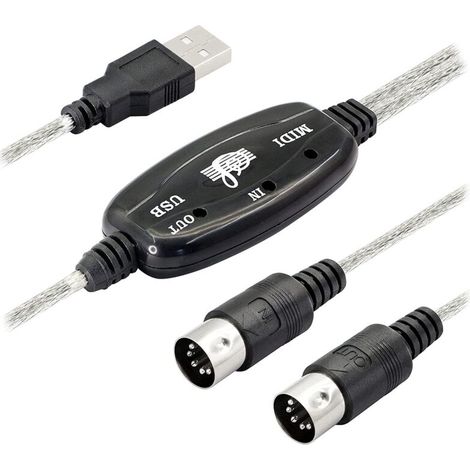 Usb-midi-kabeladapter, Typ-a-stecker Auf 5-polige Din-midi-ein-/ausgangsschnittstelle Mit Led-anzeige Für Musikkeyboards