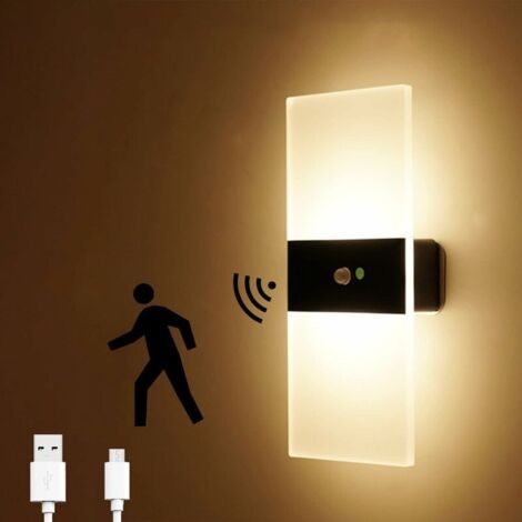 Kabellose Led-wandleuchte Mit Usb-aufladung – 120°-bewegungsmelder – Bohrfreie Montage – Automatische Innenbeleuchtung