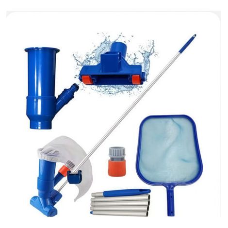 Reinigungsset Für Aufstellpools Mit Tasche, 1,5 M Langer Stange, Skimmernetz, Rechen Und Saugkopf