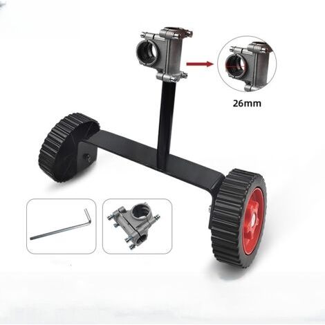 Verstellbares Stützrad Für Freischneider (durchmesser 28 Mm Oder 26 Mm) Für Thermische Oder Elektrische Freischneider, Farbe: Schwarz.