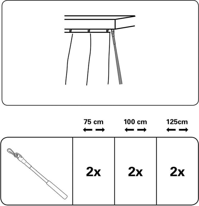 Gardinia Schleuderstab Metall Weiß 75 cm 2-er Pack