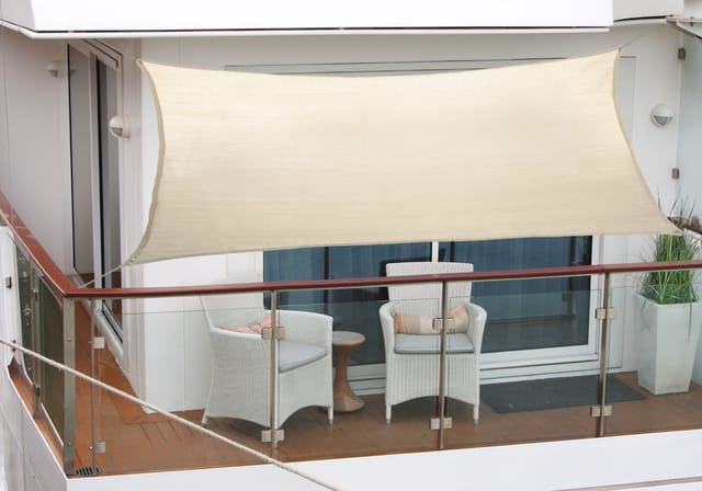 Floracord Balkonsonnensegel Elfenbein 270 cm x 140 cm
