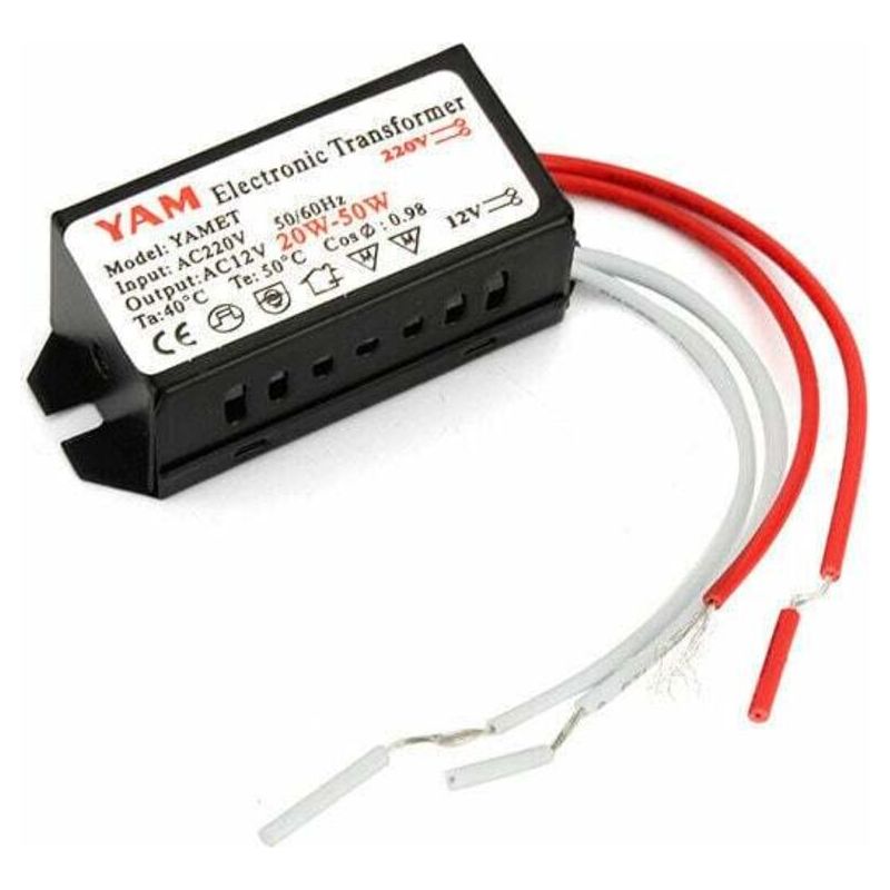 Lucky-88 – Transformateur Électronique 220v À 12v – Puissance 20-50w – Protection De Surcharge Et Court-circuit – Pour Lampes Halogènes Led