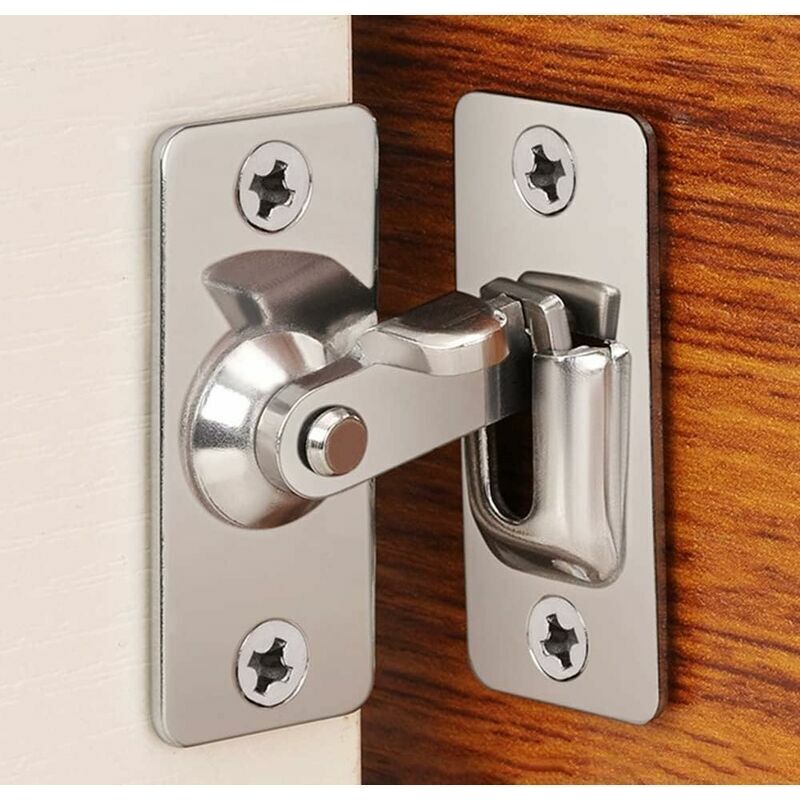 90°-winkel-türschloss Aus Edelstahl. Geeignet Für Holzzäune, Türen, Fenster Und Schiebetüren (silber). Fonepro
