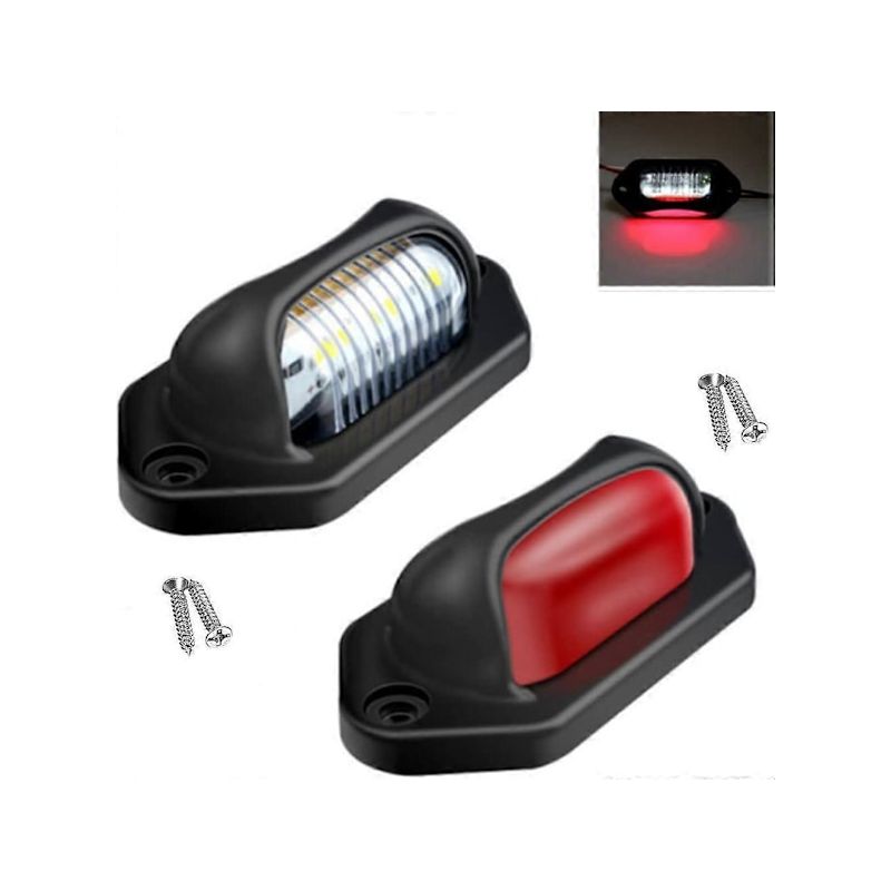 2 Smd 8 Led Kennzeichenleuchten, 12v-24v Anhänger-kennzeichenleuchten, Wasserdichte Pedalleuchten, Kennzeichenleuchten