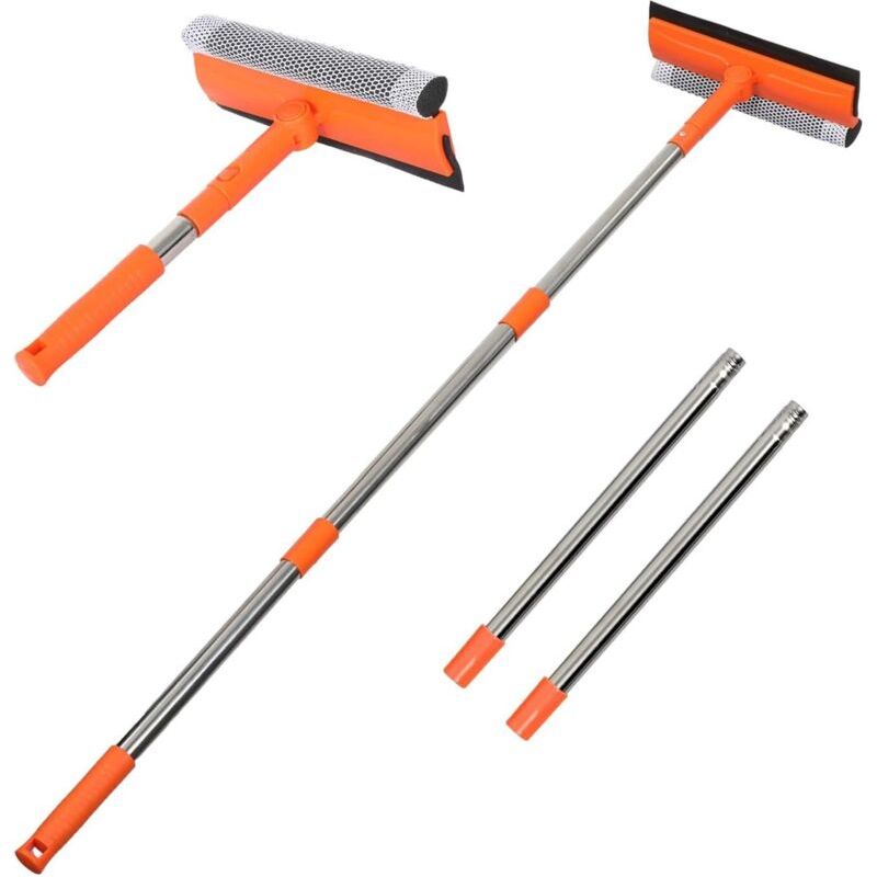 Professioneller Fensterabzieher. 2-in-1. Mit Langem Edelstahlgriff. Schwammabzieher Für Autofenster. Für Tankstellen. Fenster Und Duschen (schwammabzieher).