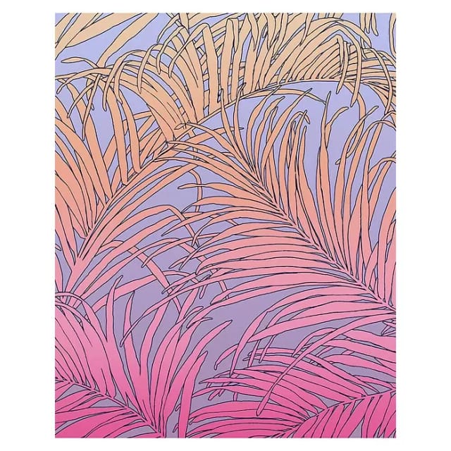 Komar Vliestapete Palm Foglie 200 cm x 250 cm Rosa
