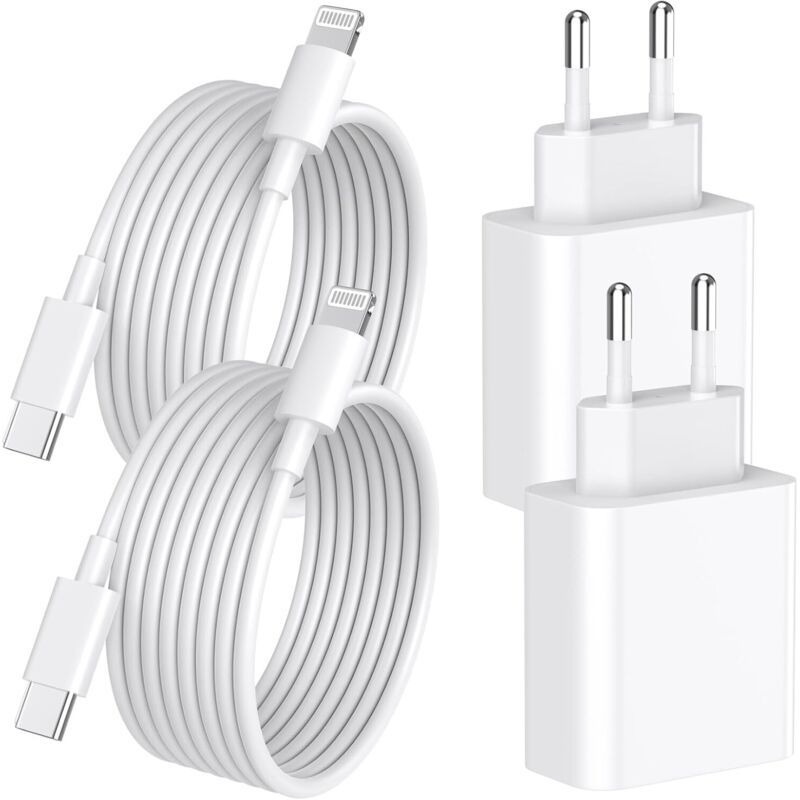 Schnellladegerät Für Iphone 14/13 Pro Max. 4er-pack [mfi-zertifiziert] 20-w-usb-c-pd-netzteil Mit 2 M Langem Usb-c-auf-lightning-schnellladekabel. Kompatibel Mit Iphone 14, 13, 12, 11, Pro Max, Xs, Xr