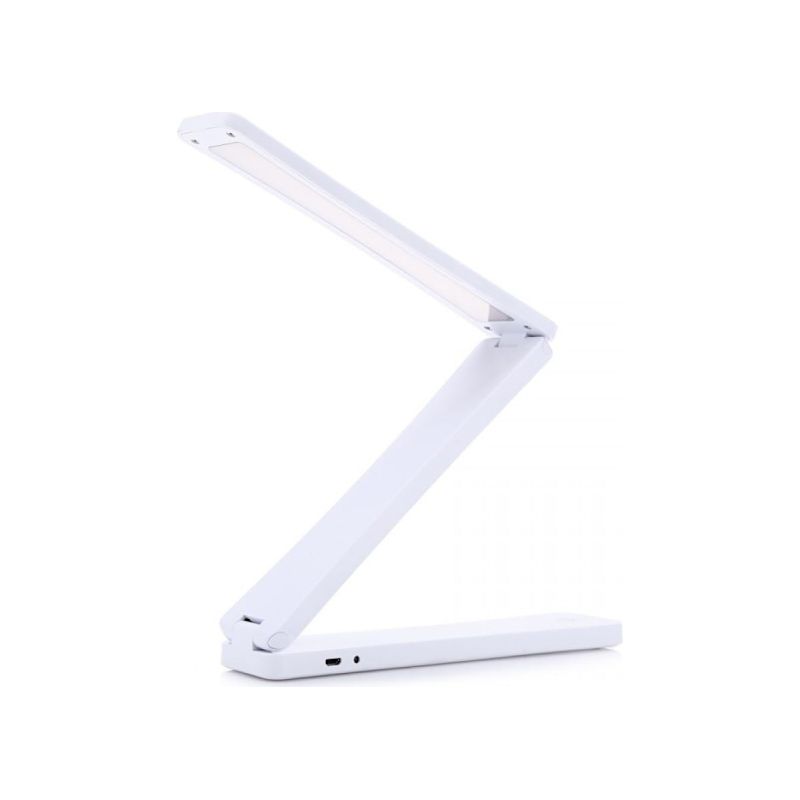 Led-schreibtischlampe, Faltbar, Dimmbar, Batteriebetrieben, Weiß.