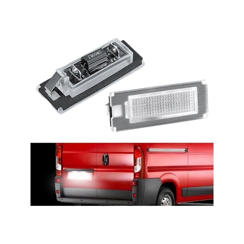 Zwei Led-immatrikulationstafeln, Ohne Standardmäßige Can-busse, Weiß, Passend Für Die Modelle Fiat Ducato, Citroën Jumper, Peugeot Boxer 2006 Und Andere.