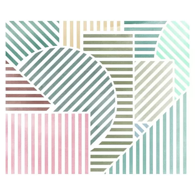 Komar Vliestapete Jeux de Lignes Bonbon 300 cm x 250 cm Bunt