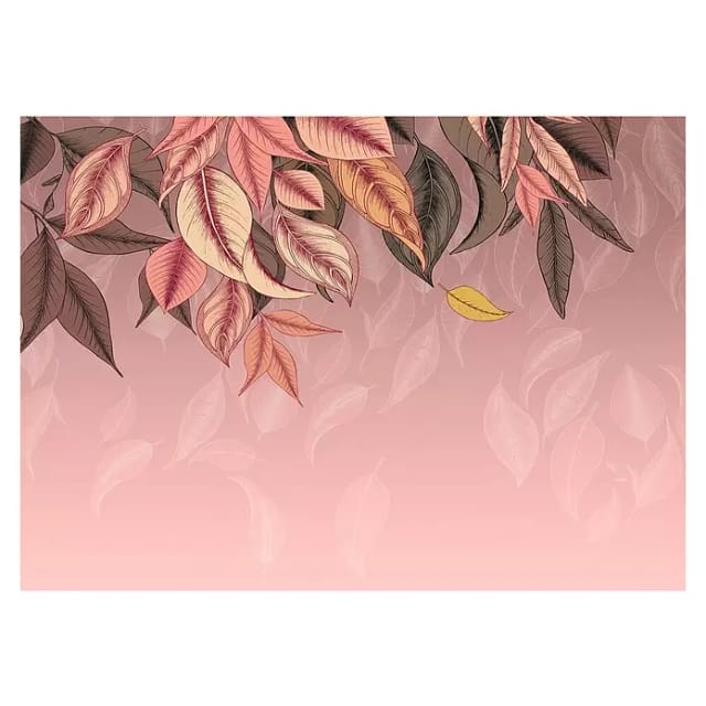 Komar Vliestapete Falling Leafs 350 cm x 250 cm Rosa
