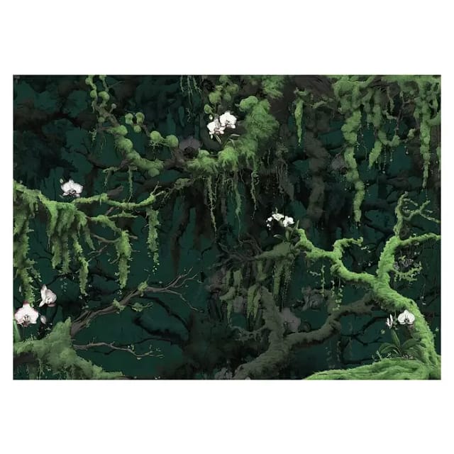 Komar Vliestapete Orch-Idee 350 cm x 250 cm Grün