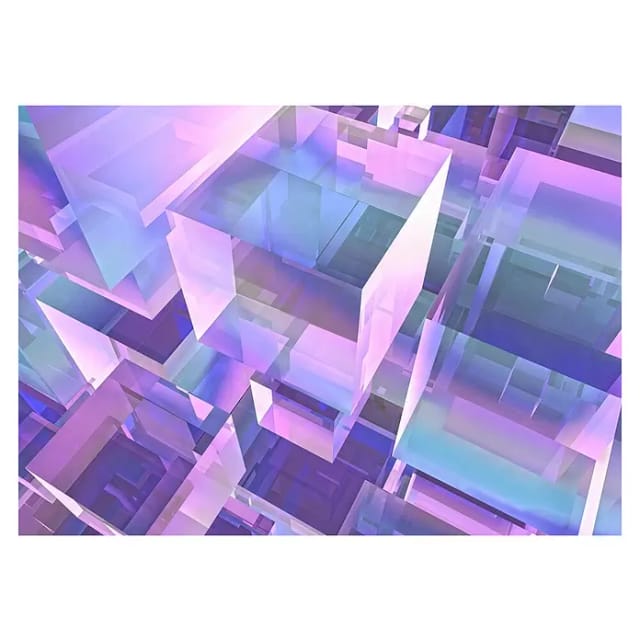 Komar Vliestapete Holographicubical 350 cm x 250 cm Lila